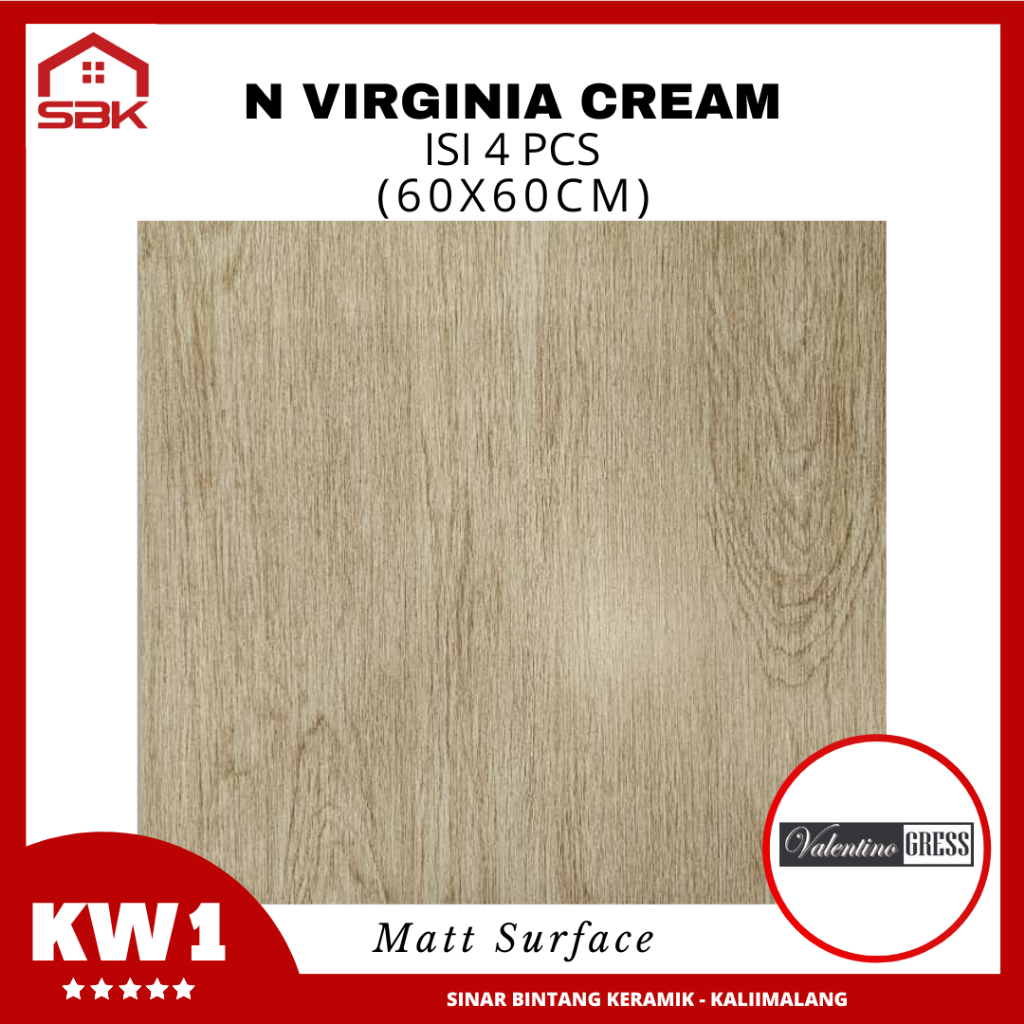 Granit Motif Kayu 60x60 N Virginia Cream