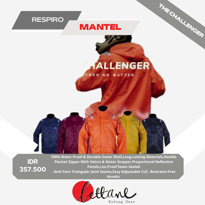 MANTEL RESPIRO THE CHALLENGER R2.0 | Jas Hujan Respiro | Mantel | Raincoat Respiro