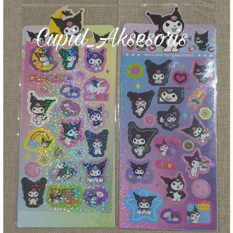 

(PER 4 PCS) STICKER STIKER MOTIF KUROMI MY MELODY CINNAMONROLL MAINAN ANAK HOLOGRAM