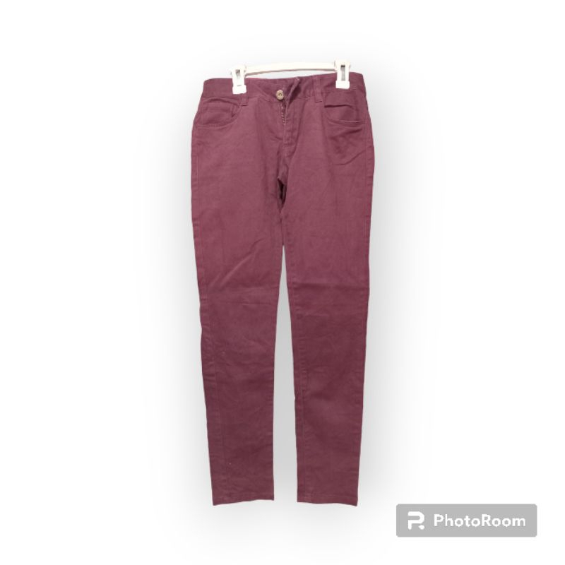 Pants Chino Womens celana panjang merah maroon Design United