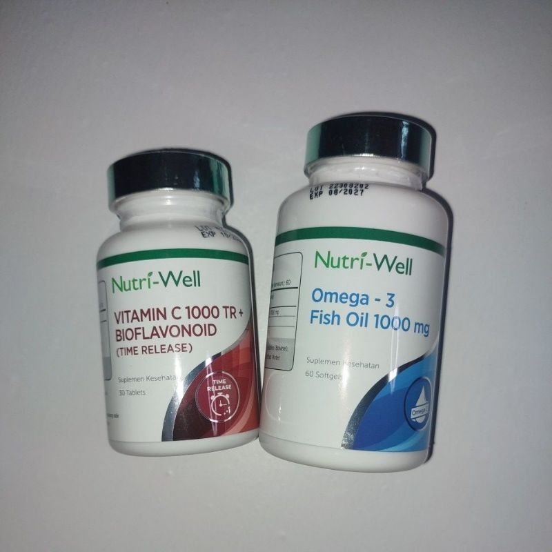 NUTRI WELL VITAMIN C 1000 MG TIME RELEASE BIOFLAVONOID & NUTRI-WELL OMEGA 3 FISH OIL 1000 MG