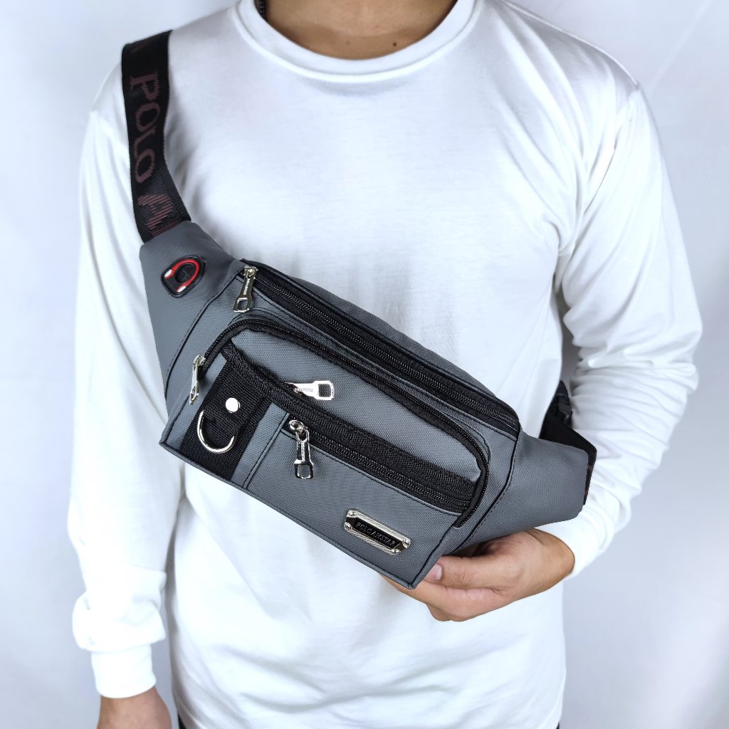super deal polo amstar - tas pria tas selempang bahu bahan bimo waterproof polo amstar waistbag tas