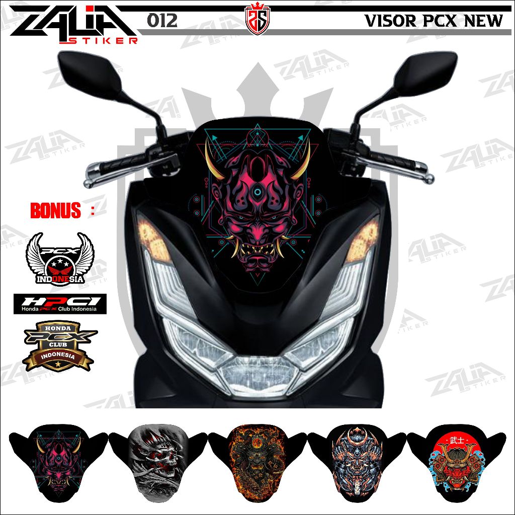 Stiker visor Winshield HONDA PCX 160 NEW TENGKORAK KEREN (012) / stiker  Winshield  gambar TATO /  s