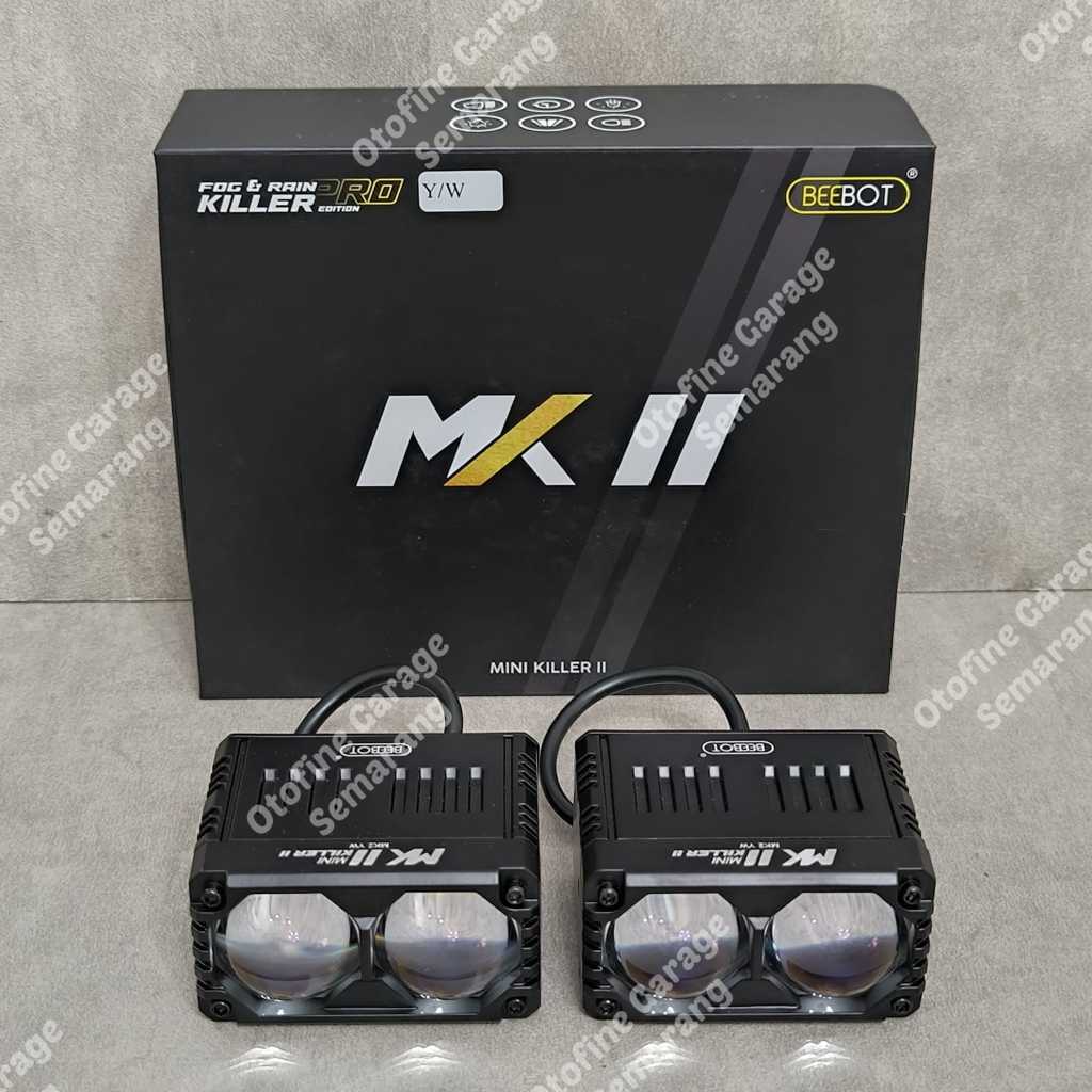 Mini Projector Laser 2 Lensa Beebot MK2, Hi-Low 50W/pcs Flat Cut Off, Garansi 1th