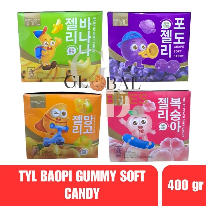 

TYL Baopi Gummy Soft Candy Box 400g (20bks @20g)