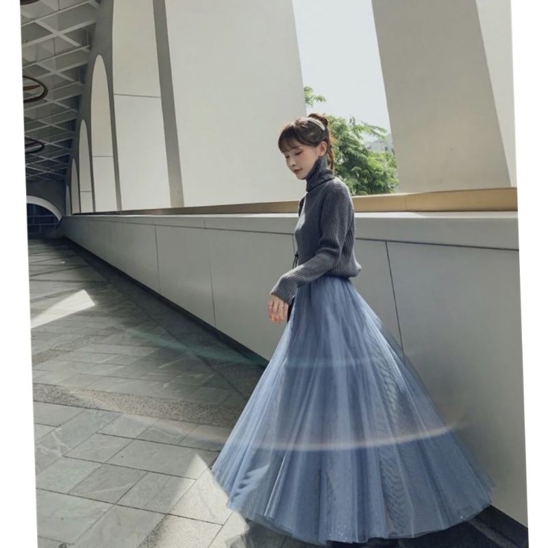 AI WARDROBES - SASA PREMIUM MAXI TUTU SKIRT IMPORT - ROK TUTU MEKAR PANJANG CASUAL KOREA WANITA IMPO