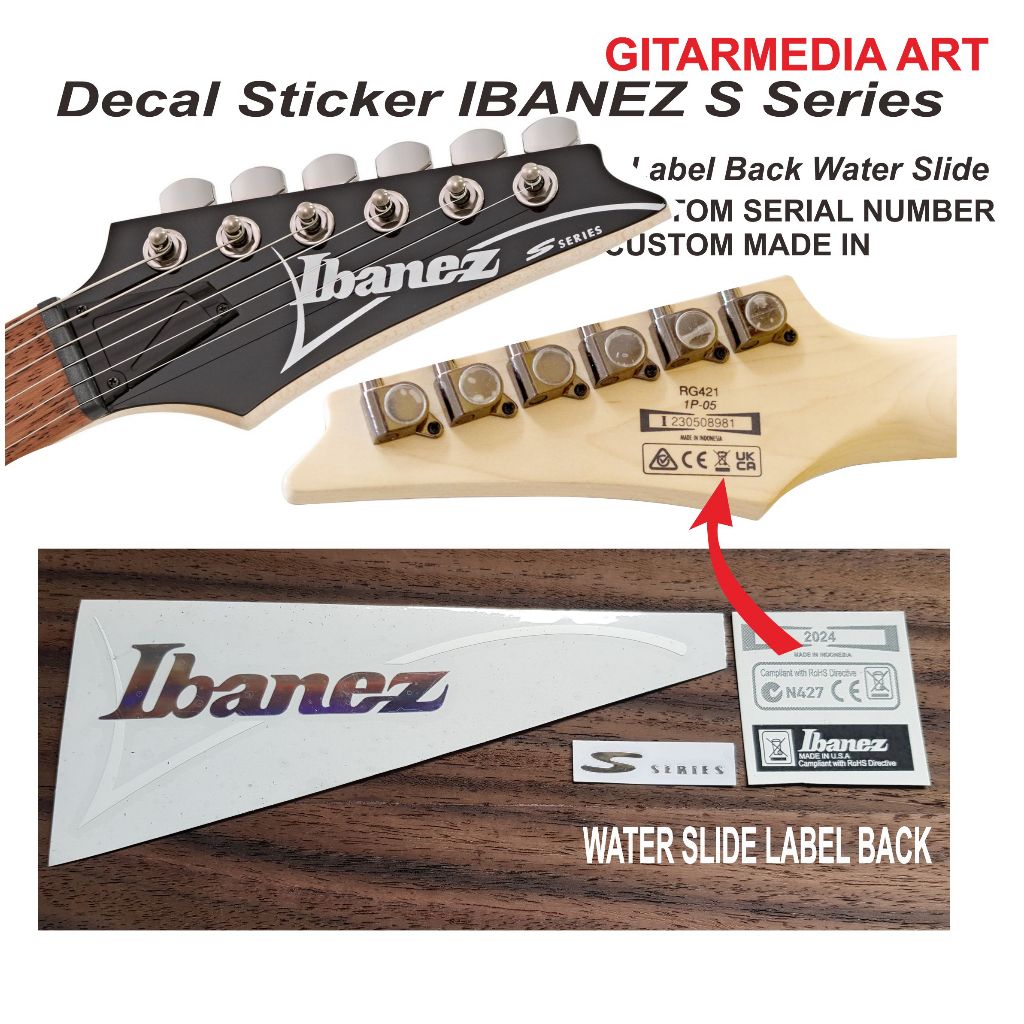 LOGO IBANEZ S SERIES STANDART SIZE STICKER IBANEZ STICKER DECAL IBANEZ S SERIES