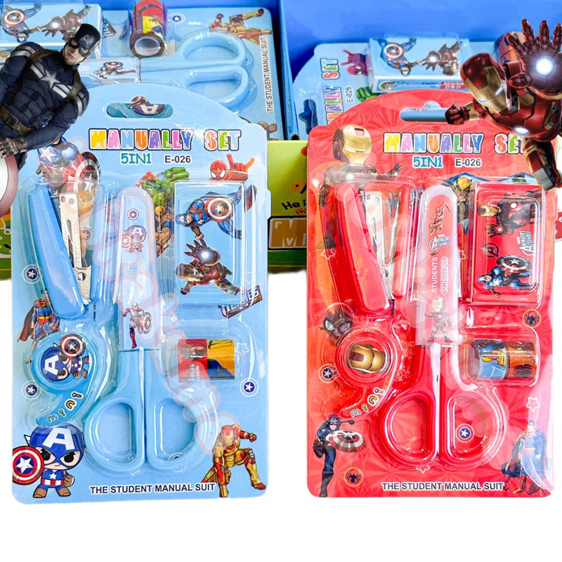 

( KKM ) ALAT TULIS SET ANAK 5IN1 SANRIO/ ATK SEKOLAH KARAKTER SUPERHERO