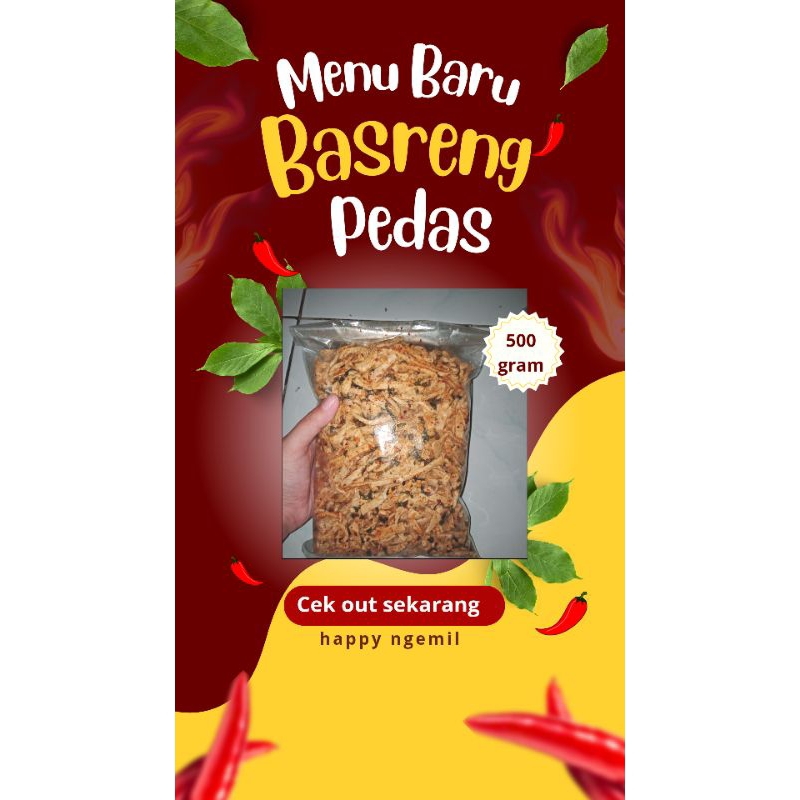 

Basreng Baso goreng Extra pedas Daun jeruk netto 500gram/BASRENG VIRAL / BASRENG BUMBU MELIMPAH/Cemilan pedas Basreng Baso goreng stik daun jeruk/basreng bumbu rempah