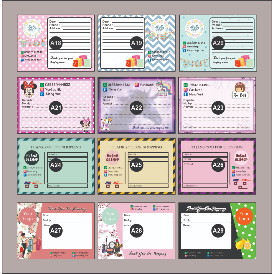 

STIKER LABEL PENGIRIMAN / STIKER PENGIRIMAN OLSHOP