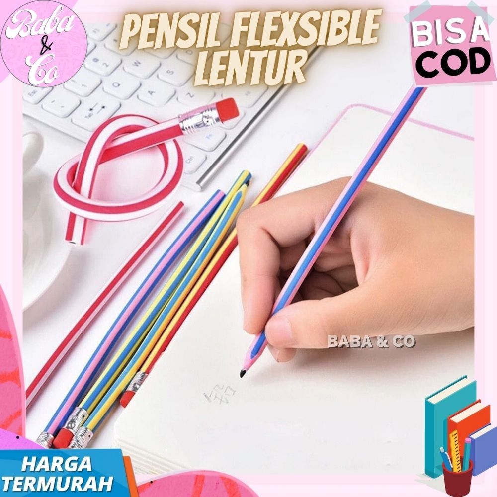 

PENSIL LENTUR FLEXSIBLE PENSIL GULUNG UNIK LUCU MURAH PENSIL INUL COD