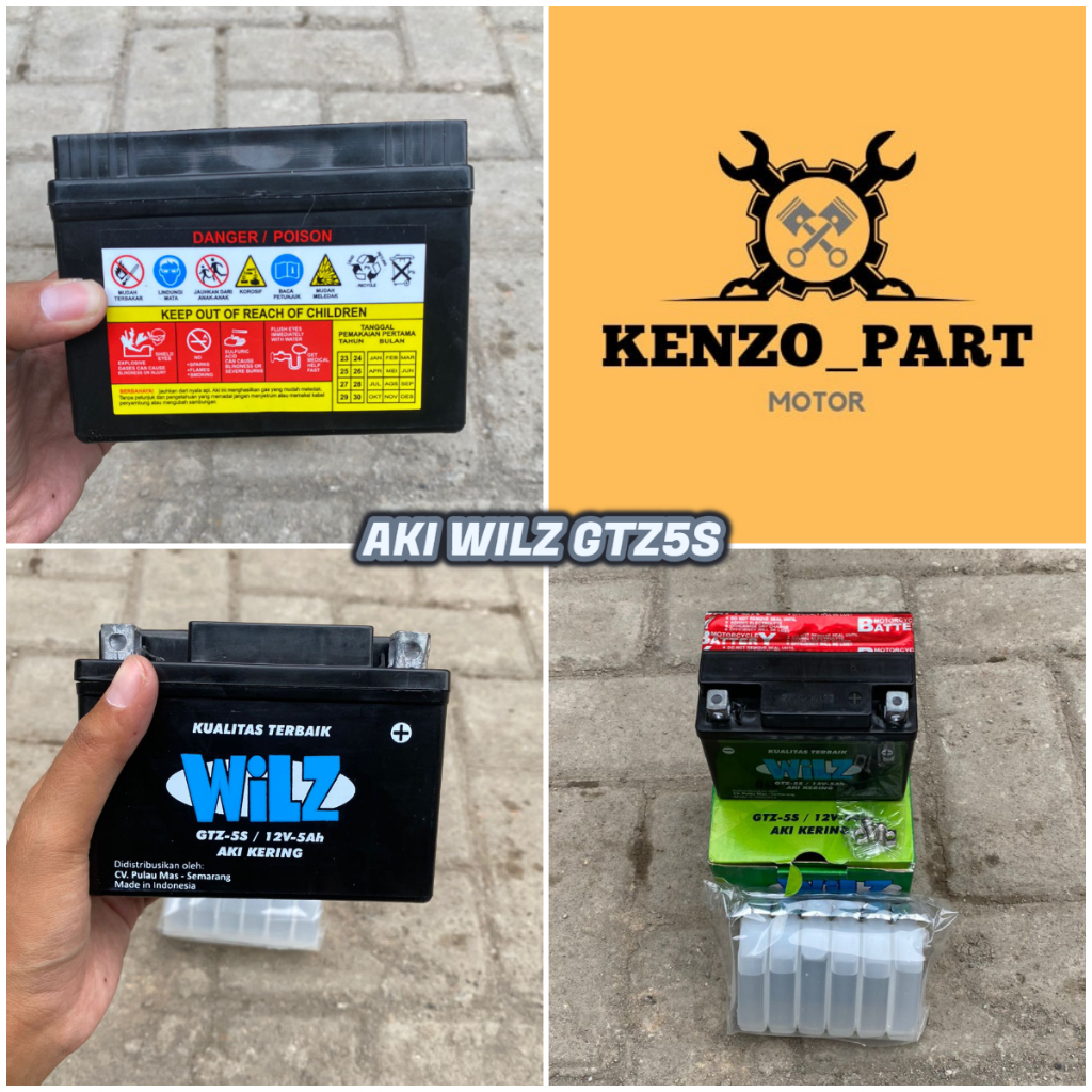 AKI GTZ-5S WILZ //AKI MOTOR  SEMI KERING WILZ GTZ5-S 12V 5AH | AKI BEAT AKI KARISMA AKI VARIO WILZ G