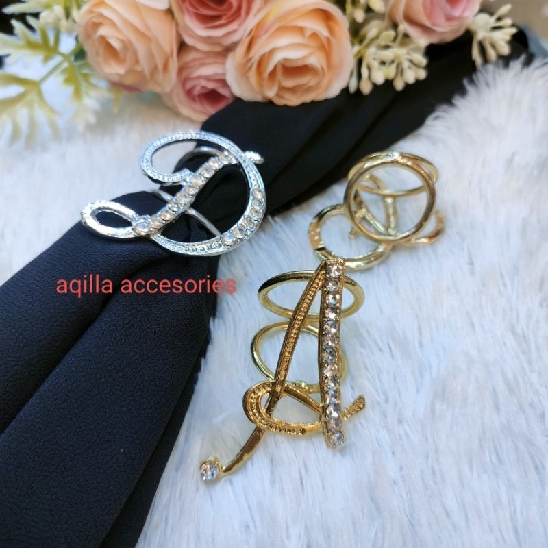 Bros / ring / hijab / ring hijab /ring hijab huruf / ring huruf / cincin hijab / ring hijab Korean p