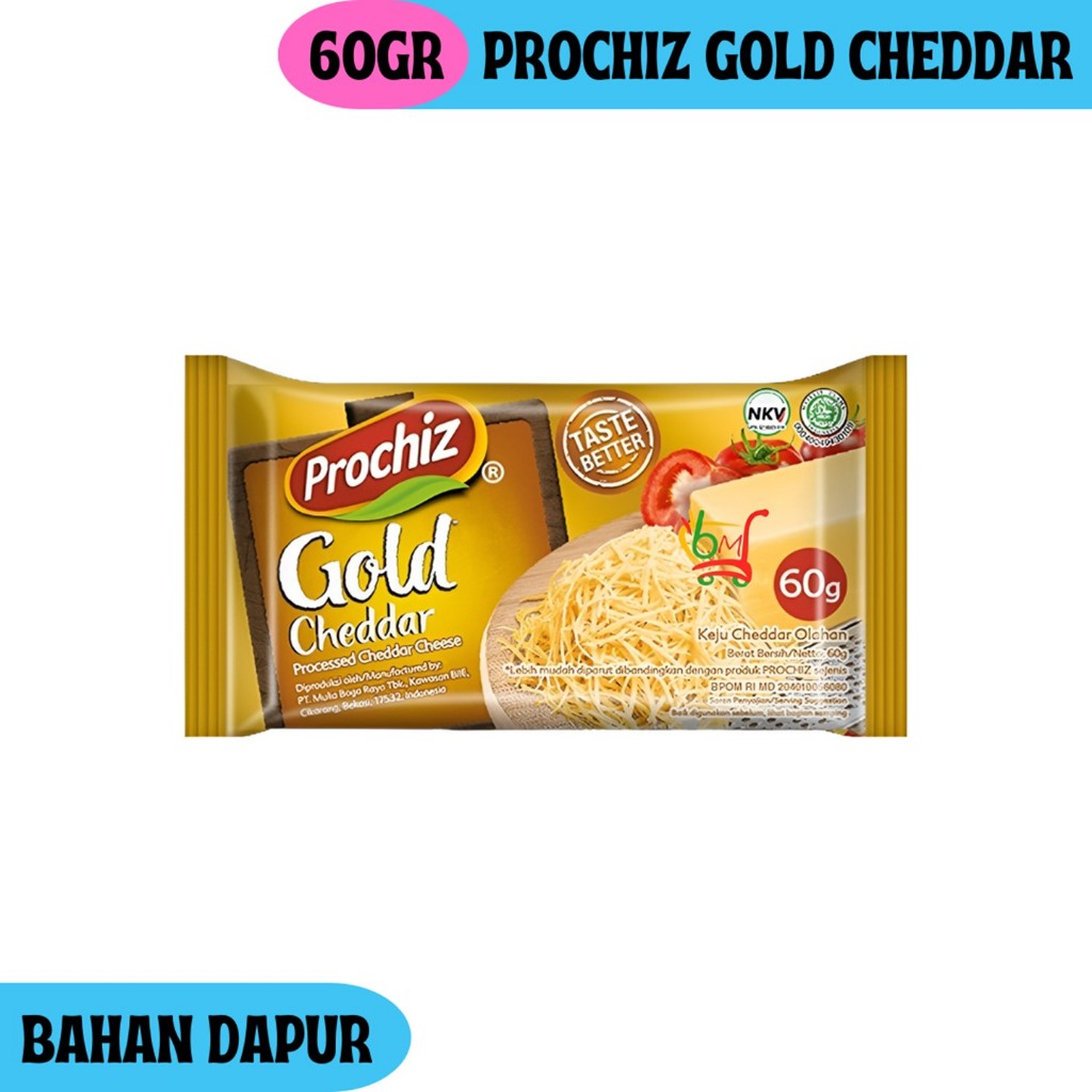 

Prochiz Gold Cheddar Keju Serbaguna Balok 60gr