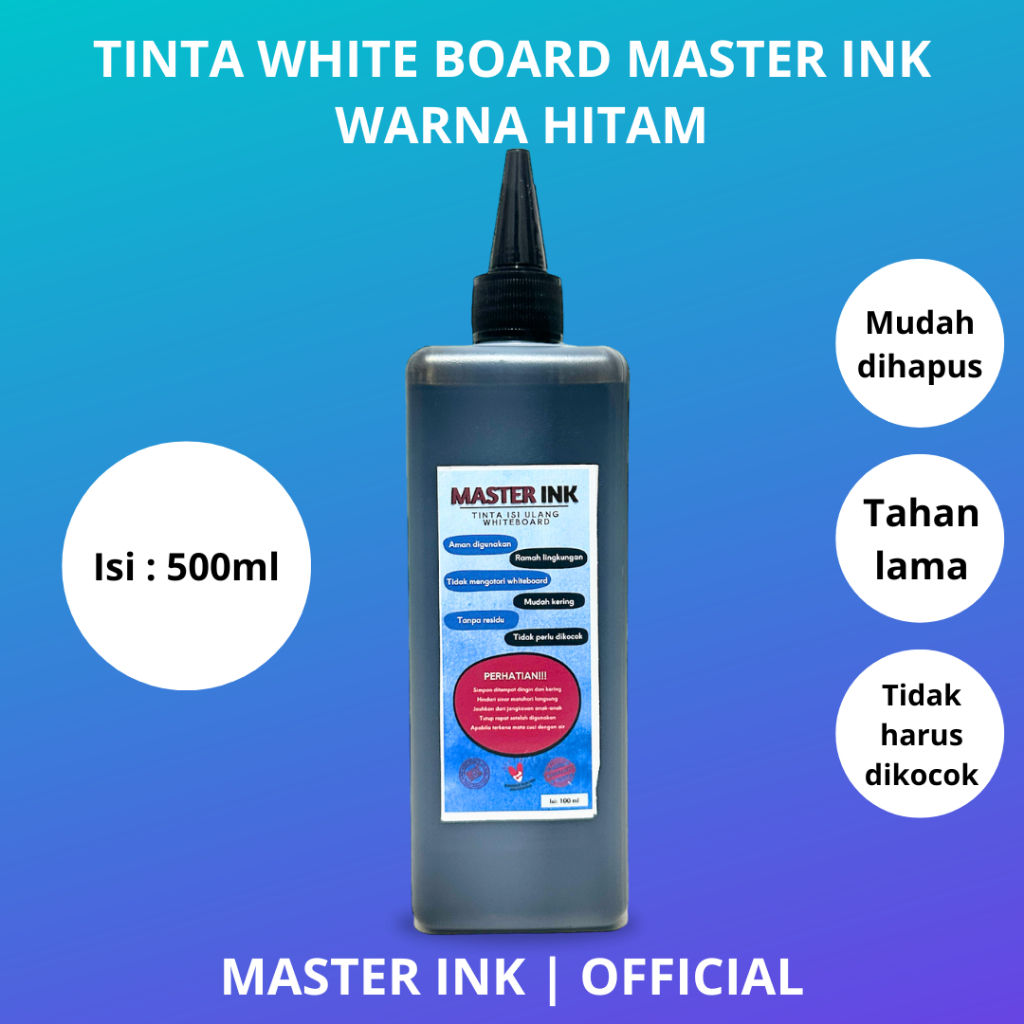 

ATK9 Tinta Spidol Whiteboard Master INK Tinta Isi Ulang Spidol Master INK HITAM ml