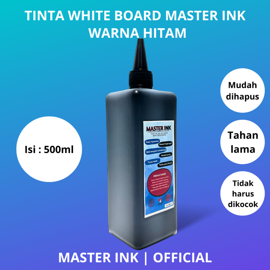 

mdn Tinta Spidol Whiteboard Master INK Tinta Isi Ulang Spidol Master INK HITAM 500ml