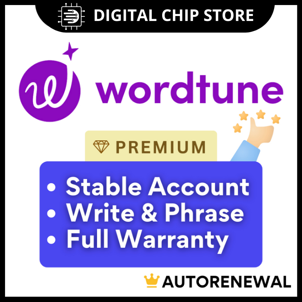 Wordtune Premium ✨ 𝐖𝐫𝐢𝐭𝐢𝐧𝐠 𝐚𝐬𝐬𝐢𝐬𝐭𝐚𝐧𝐭 & 𝐞𝐝𝐢𝐭𝐨𝐫  AI Writing Tool that Rewrites, Rephrases & Tone Check