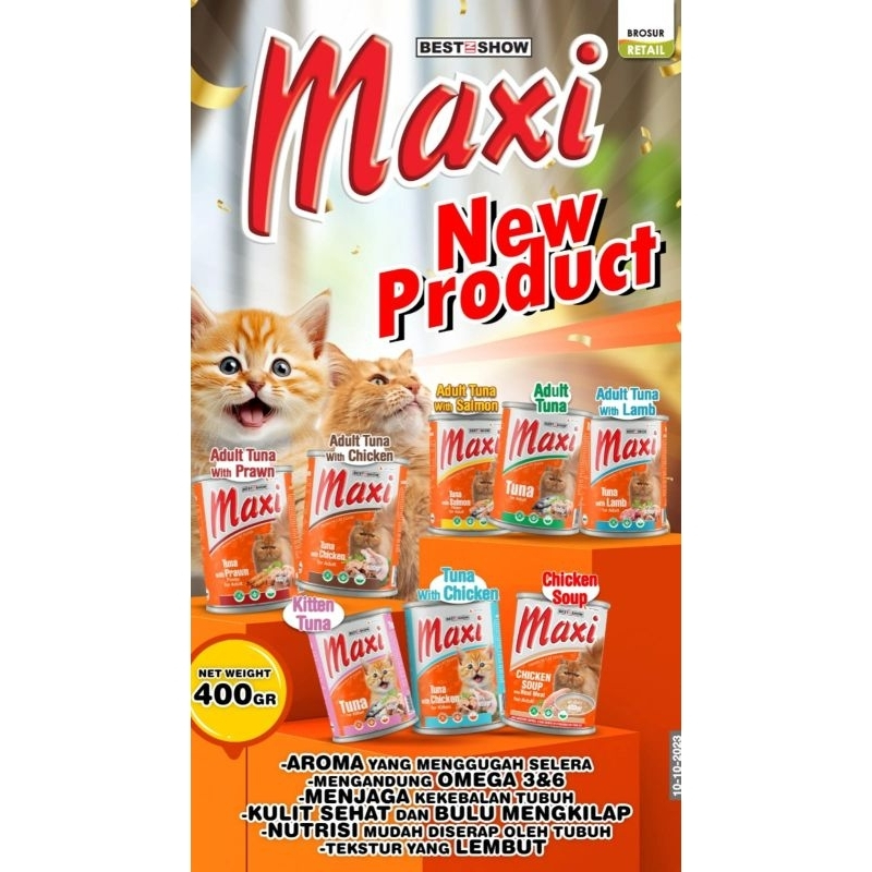 Whiskas kaleng 400 gram / makanan kucing dewasa MAXI 400GR/ wetfood MAXI KALENG 400gr
