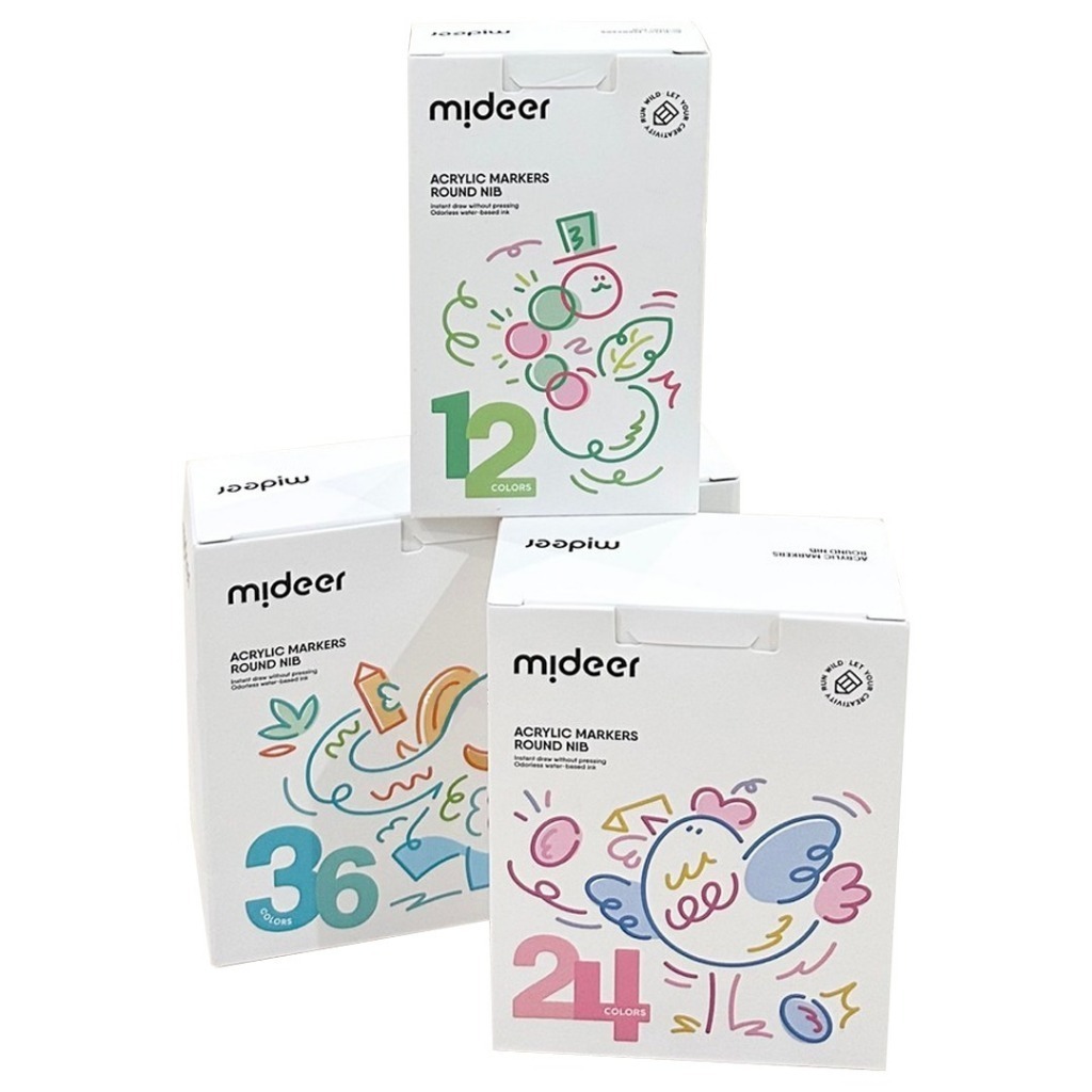 

Mideer Acrylic Markers Ultra-Round Nib Spidol Warna Menggambar Mewarnai Anak 4+