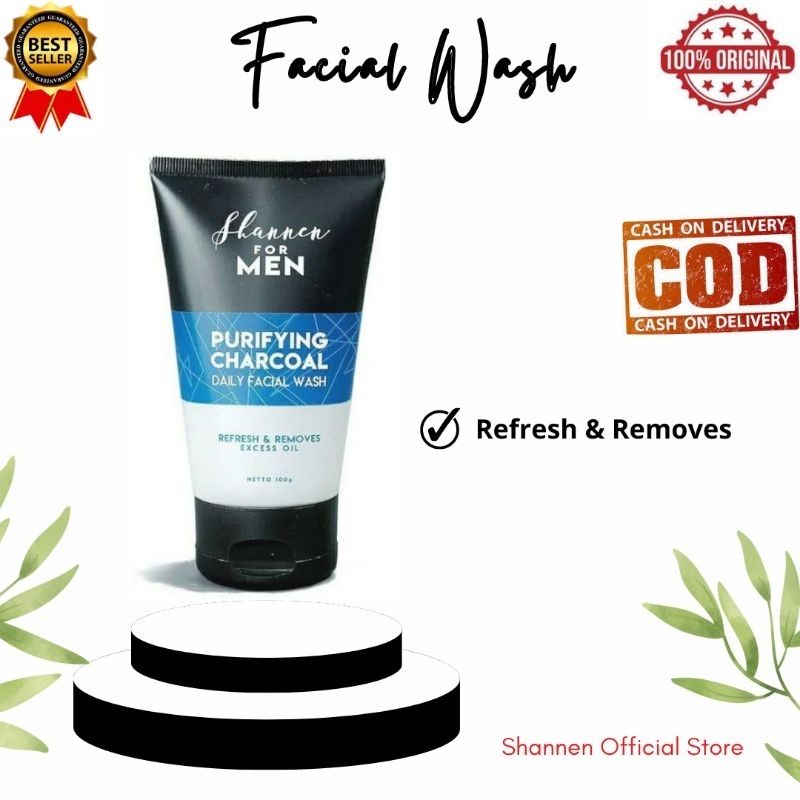 SHANNEN FOR MEN / FACIAL WASH / REFRESH & REMOVE EXCESS OIL / PENCUCI MUKA / SABUN MUKA / PEMBERSIH 