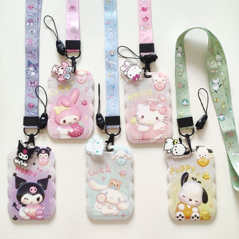 

YEN Cute Sanrio Mascot ID Card Holder Name Tag Lanyard / Kalung Wadah Kartu Identitas Sanrio Lucu 6