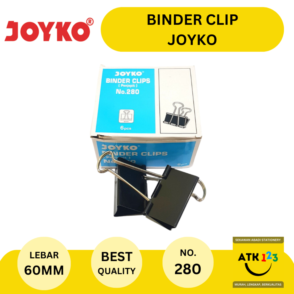 

Binder Clip / Penjepit Kertas / Klip Kertas Joyko No. 280