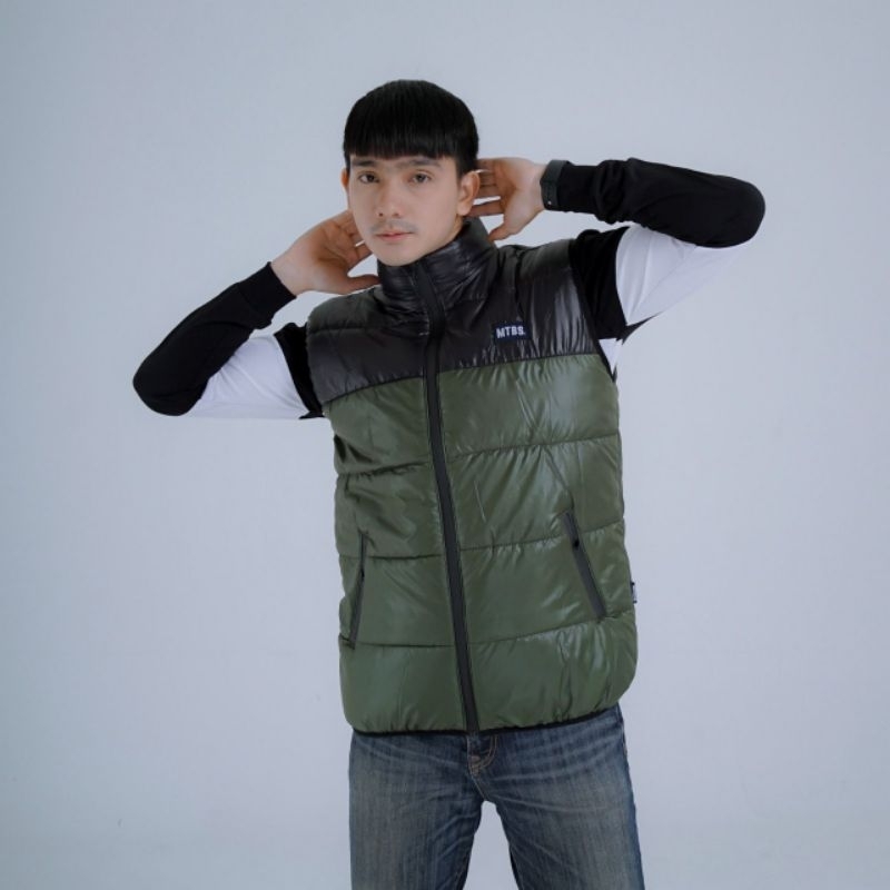 Puffer Vest Jacket Kombi Black Army