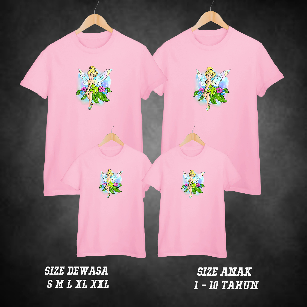 C03146 KAOS TINKERBELL FLOWERS / KAOS TINKERBELL / TINKERBELL FAMILY / KAOS ULANG TAHUN / KAOS IBU A