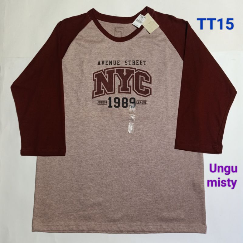 Kaos Pria Lengan Tanggung T Zone Branded Matahari Original