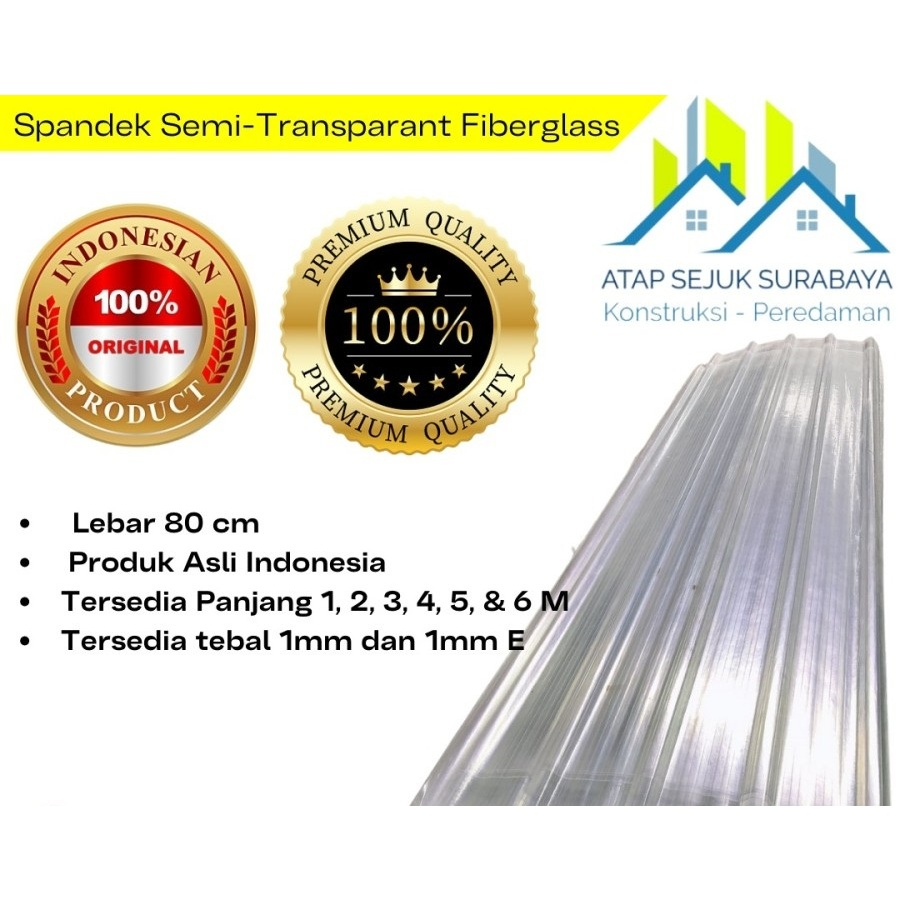 Spandek Fiberglass KR-5 Semi-Transparant / Bening