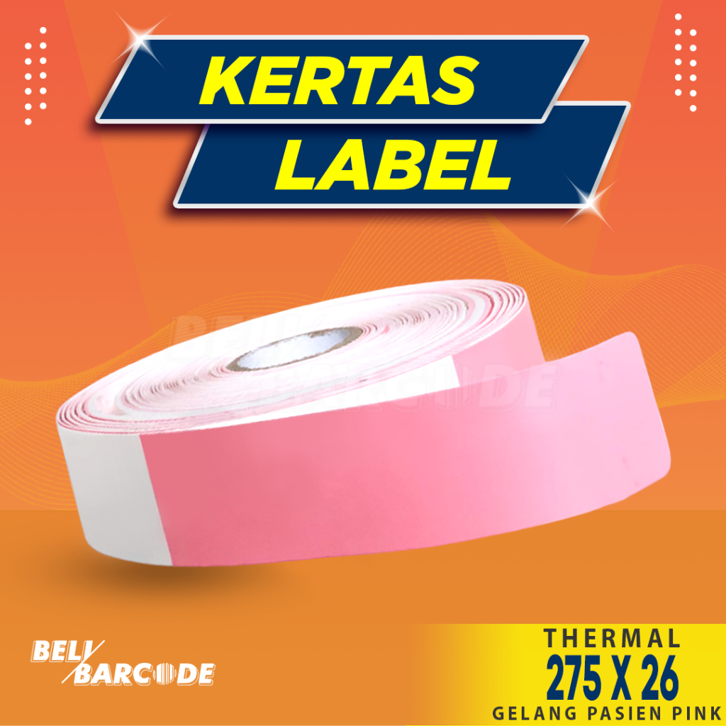 

Label Gelang Pasien Wristband Termal 275x26 1 Line 275 x 26 Warna Pink