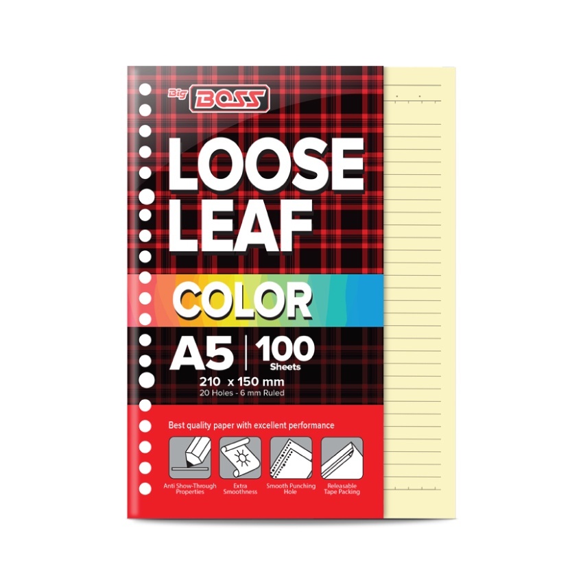 

BigBoss Loose Leaf A5 100 Lembar Yellow