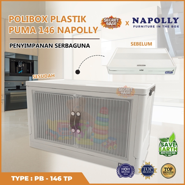 NAPOLLY POLIBOX 146 SUSUN 1 + RODA - Almari Plastik / Bok / Lemari Jumbo