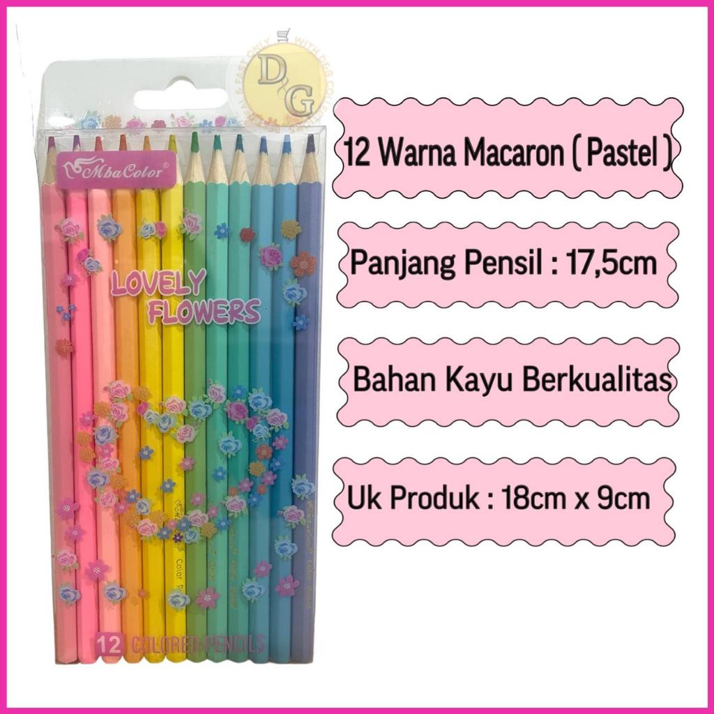 

PENSIL 12 WARNA PASTEL/ PENCIL COLOR MACARON PANJANG