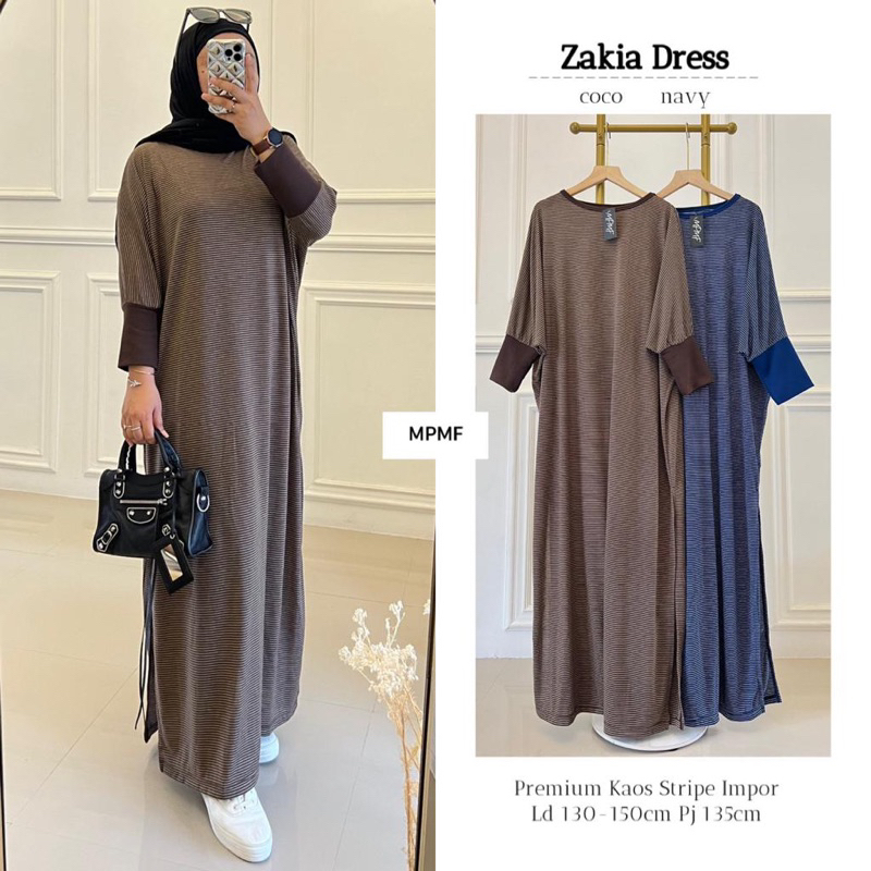 (COD) ZAKIA DRESS • MPMF • PLAIN MAXY • ISABEL MAXY BY ALFASHION | DRESS POLOS MAXI KAOS KNIT RAJUT 