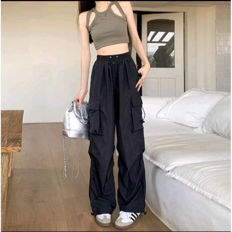 ZARA Cargo Pants / Celana cargo wanita catton twill