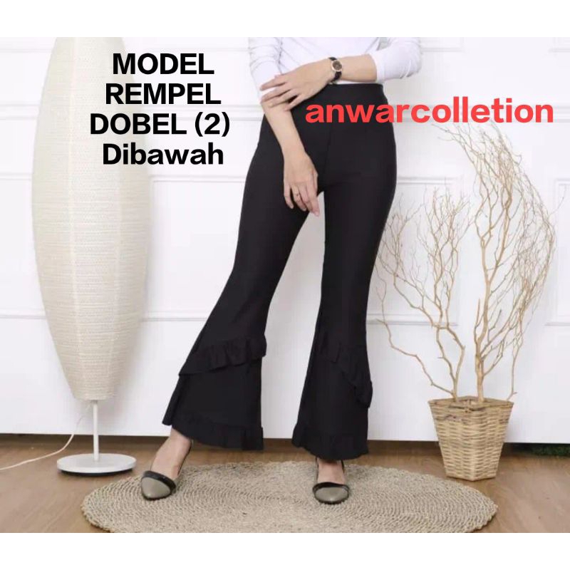 celana cutbray rempel dobel (2) di bawah/cutbray rempel bawah bahan scuba Premium/celana cutbray rem