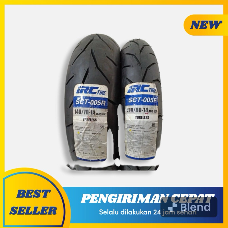 BAN IRC SCT 005R 140/70-14 DAN IRC  SCT 005F 110/80-14 AEROX STANDAR