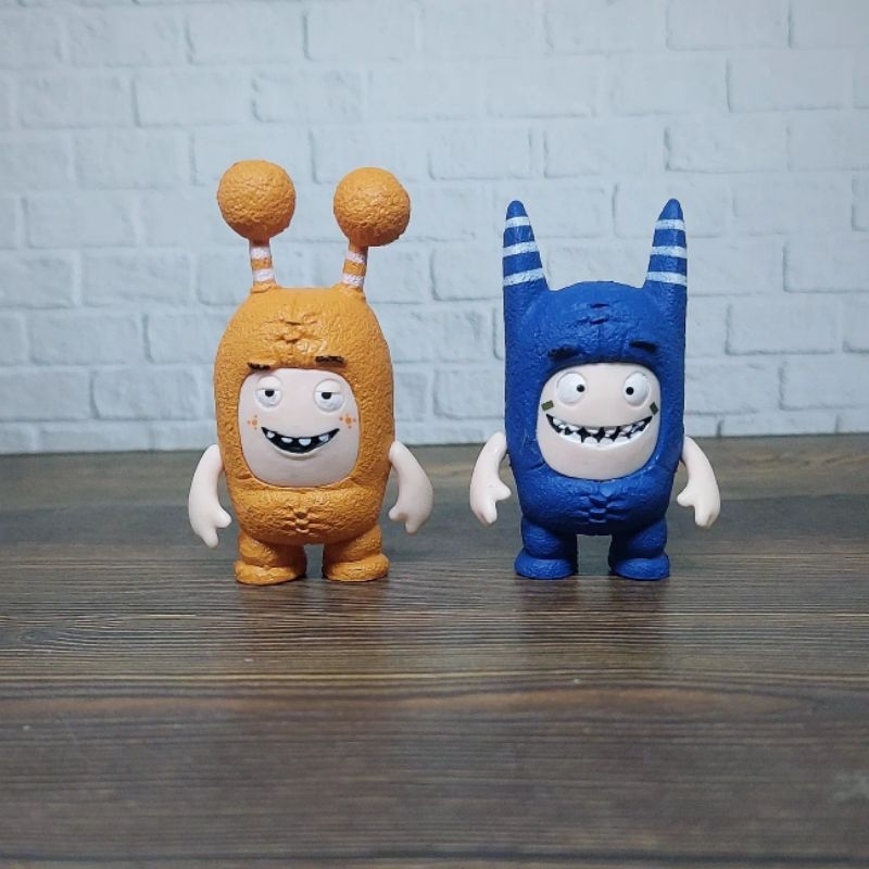 Action Figure Oddbods Figure Pogo (Biru) Oren (Slick) Kuning (Bubbles) Fuse (Merah) McD Mainan Happy