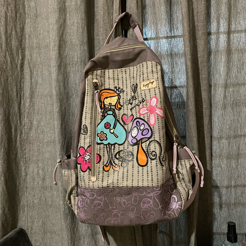 Tas Ransel Happy House Kanvas Halus ORI Thrifting / Preloved