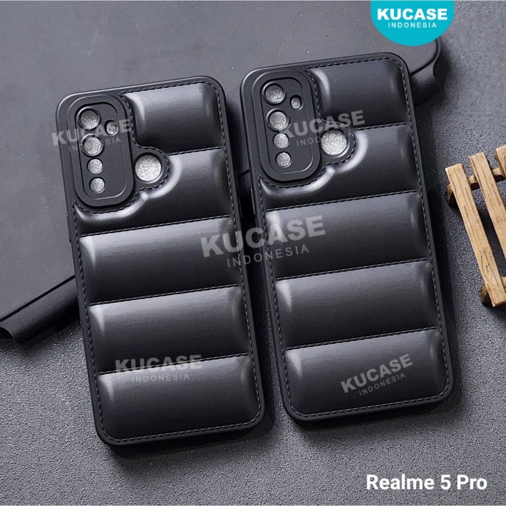 Realme 5 Pro Realme 5 Case Macaron Black Motif Bantal Case Realme 5 Pro Realme 5