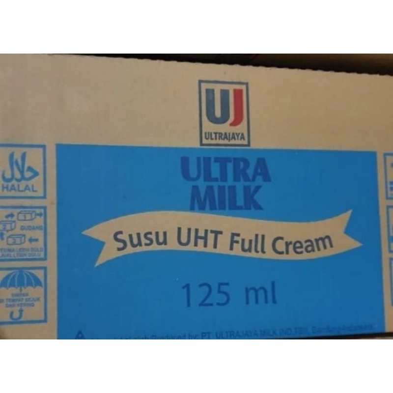 

Susu ultra 125 ml full cream 1 dus isi 40 pcs