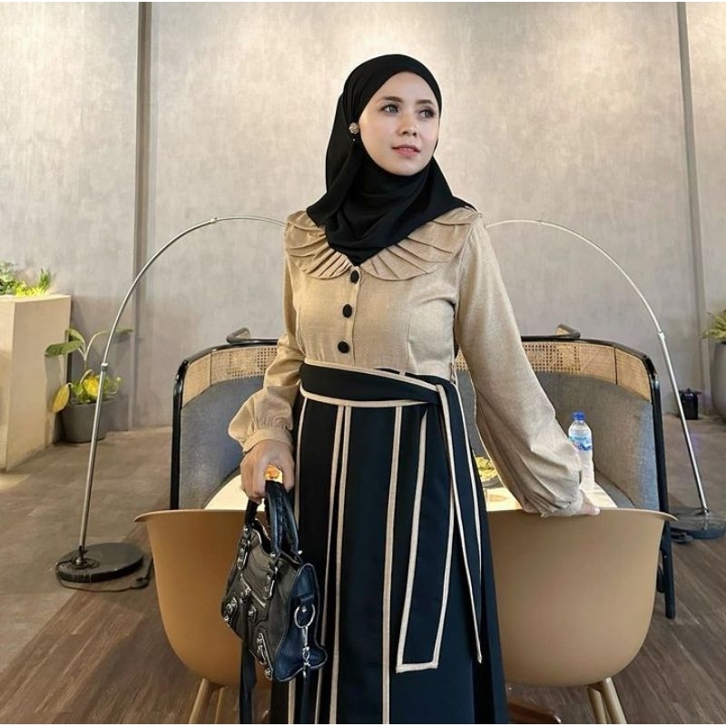 Mono Dress party Dress hijab / Dress Lebaran Remaja Kondangan Hijab