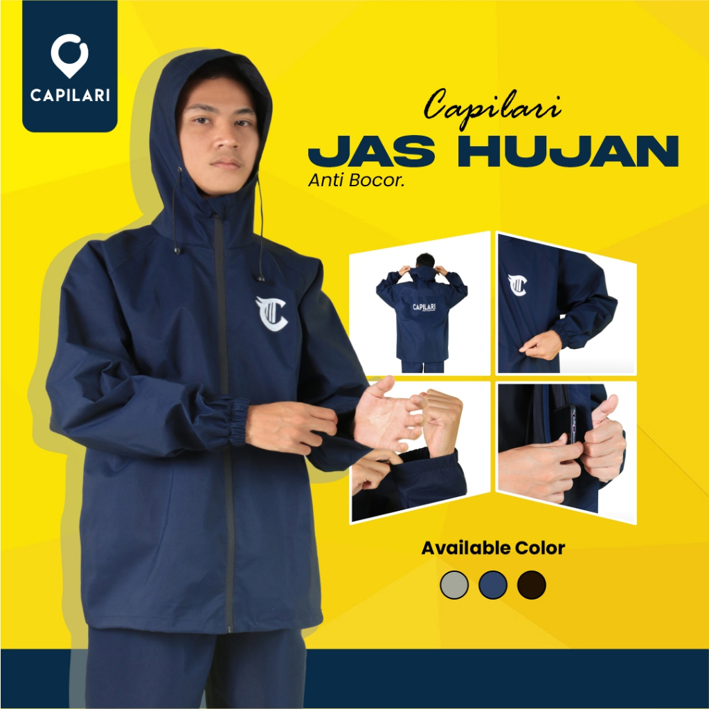 Capilari - XWR 107 Jas Hujan Raincoat Anti Air Taslan Baloon Waterproof Windproof Original