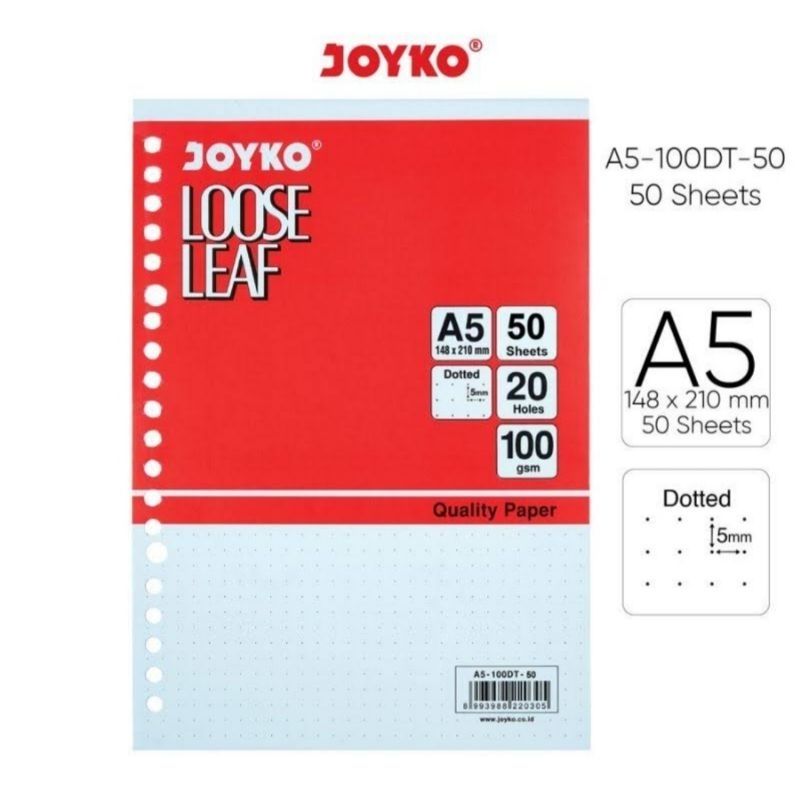 

Loose Leaf Joyko A5 isi 100 Lembar/Kertas Binder
