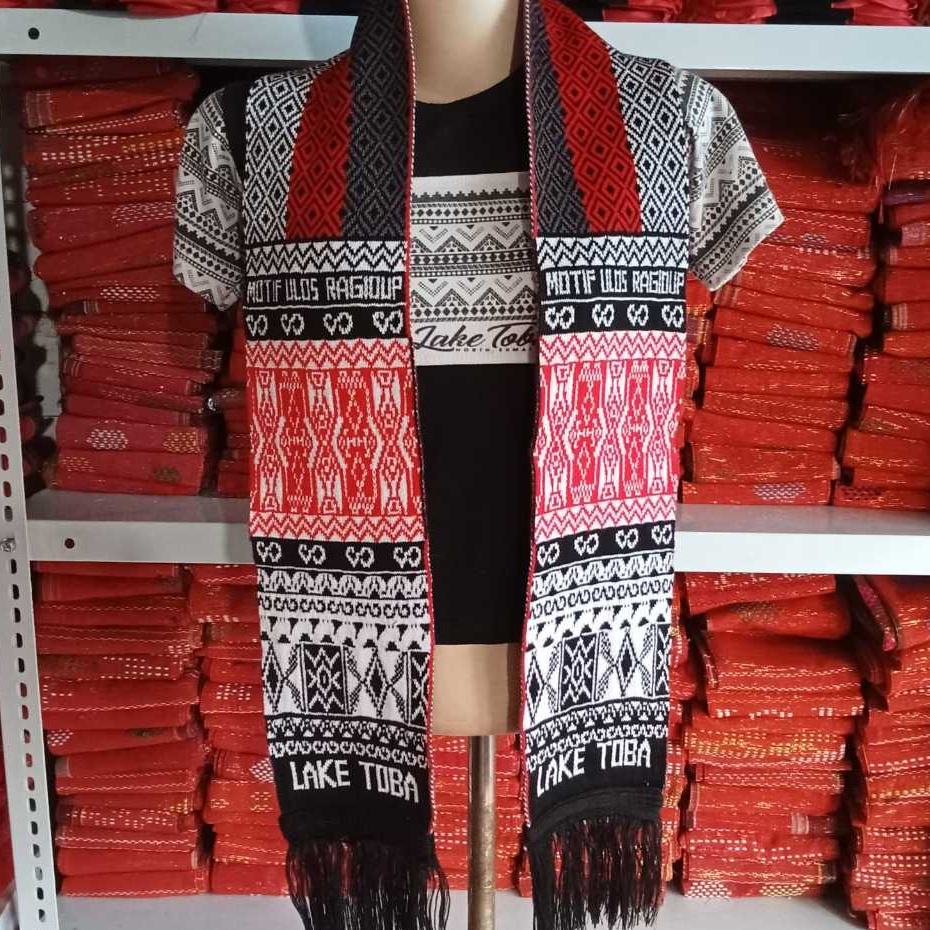 SYAL ULOS BATAK RAJUT /MOTIF LAKE TOBA /MOTIF ULOS RAGIDUP