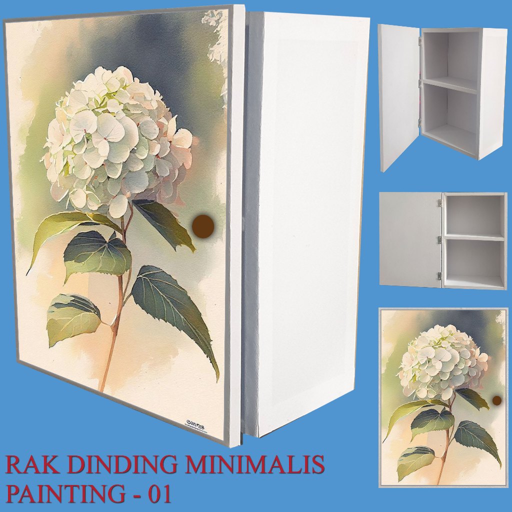 RAK DINDING MURAH MINIMALIS MOTIF PAINTING /  LEMARI DINDING MINIMALIS / RAK DINDING SERBAGUNA /  BO