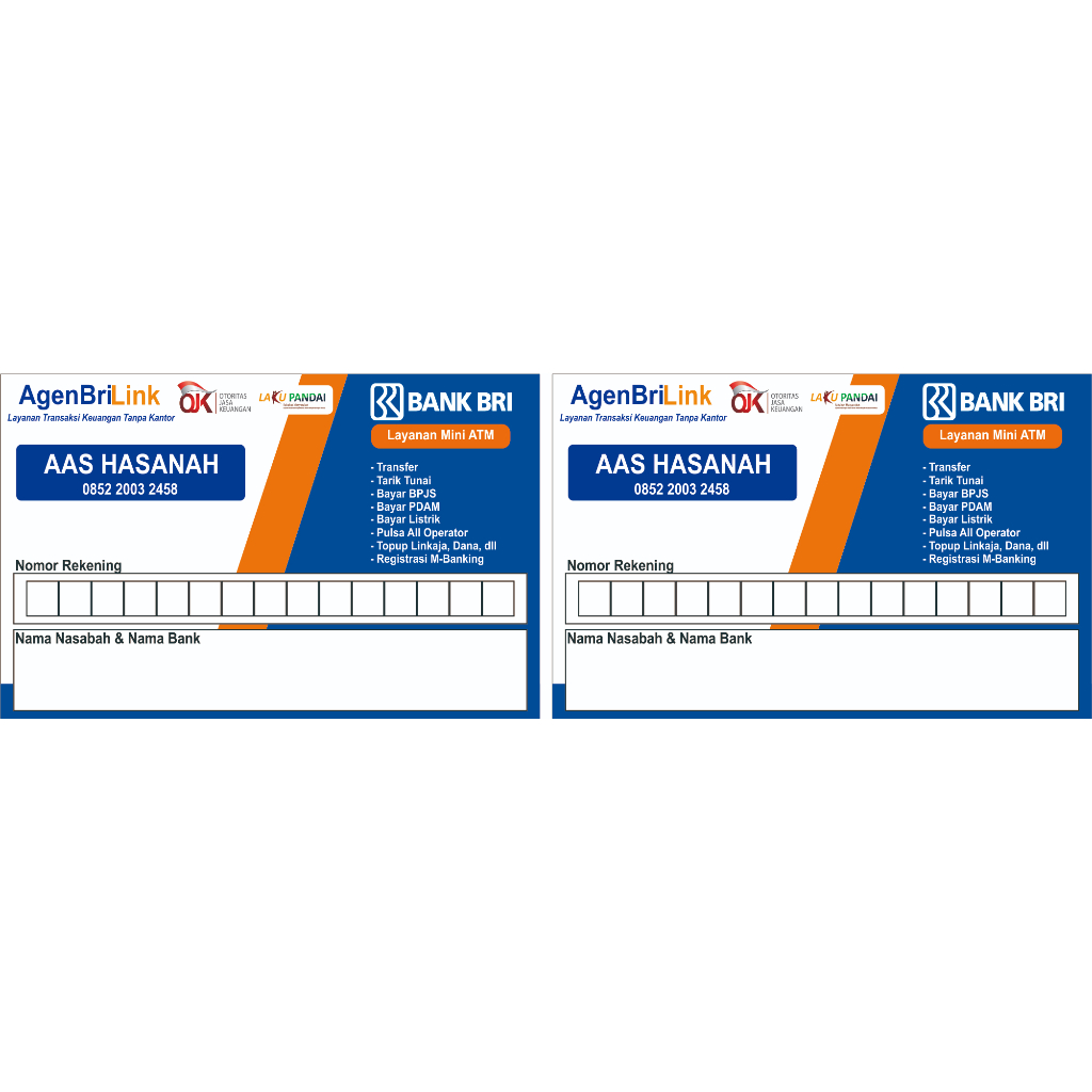Kartu Nama Agen Brilink