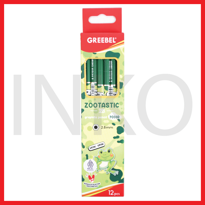 

GREEBEL PENCIL 2B ZOOTASTIC 7033D 12PCS