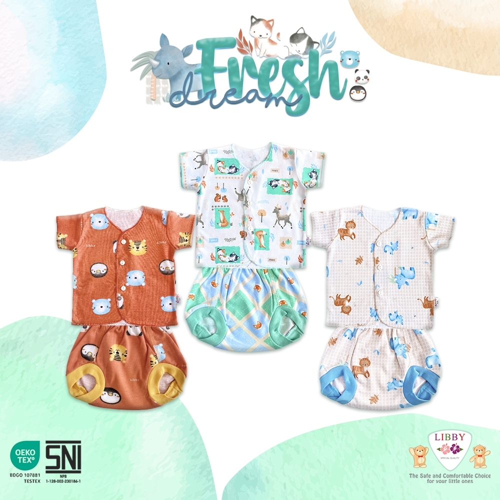 LIBBY SETELAN BAJU PENDEK CELANA POP NEWBORN BABY